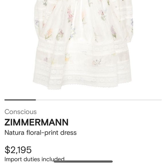 Zimmermann Natura V-Neck Floral Printed Laced Mini Dress - Picture 2 of 9
